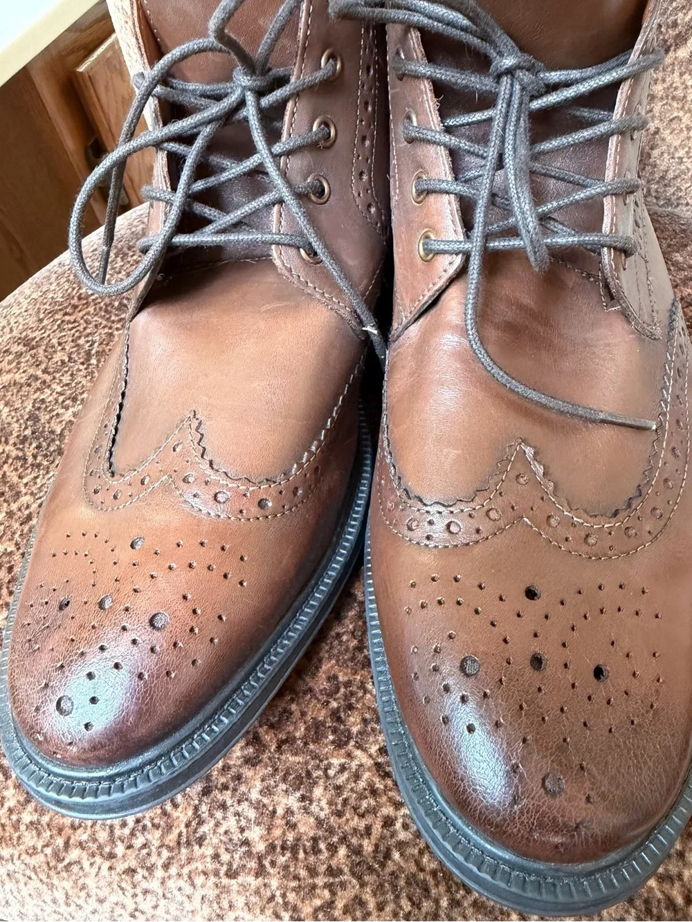 Stafford Brown Leather Chukka Wingtip Boots